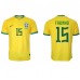 Brasilien Fabinho #15 Hemma matchtröja VM 2022 Kortärmad Billigt